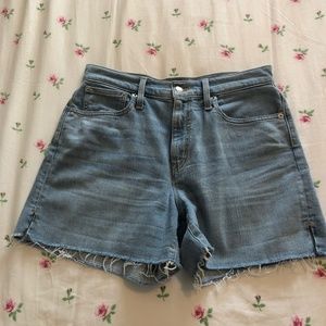 J. Crew Factory High-rise Mid-length White Denim Short